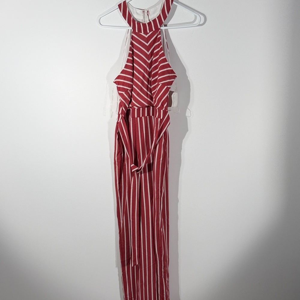 Striped Red Jumpsuit